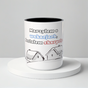 Świąteczny Kubek na Święta - Marzyłem o wakacjach, dostałem skarpety